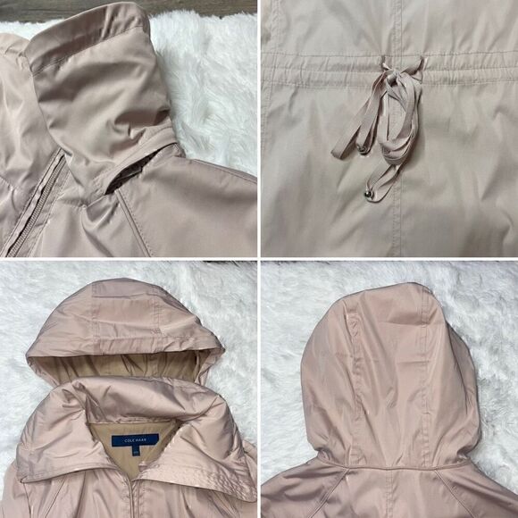 Cole Haan Pink Coat Trench Jacket Rain Womens Size M Pockets Cinch Waist - Picture 6 of 16